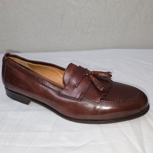 Mezlan Santander Brown Leather Slip On Kiltie Tassel Loafers Men’s Size 10.5 - Picture 2 of 10